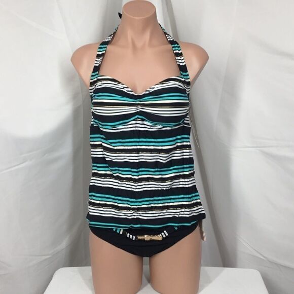 Captiva Escape Belted Hipster Tankini Swimsuit (E) - Picture 1 of 8